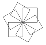 a drawing of a flower with 6 square petals