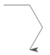 three sides of a regular hexagon