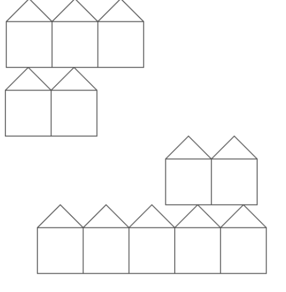 a drawing of a natural group of houses