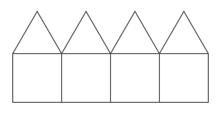 a drawing of a row of houses