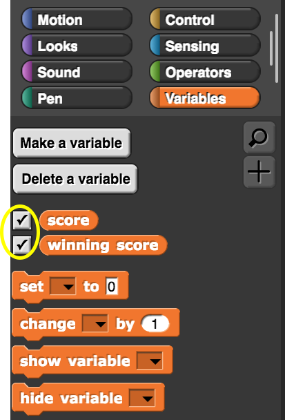 Checking the global variables in the palette.