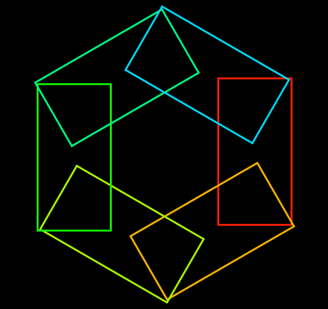 Hexagonal Design in color