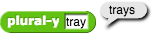 plural-y (tray) reporting 'trays'