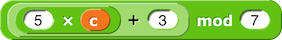 (((5) × (c)) + (3)) mod (7)